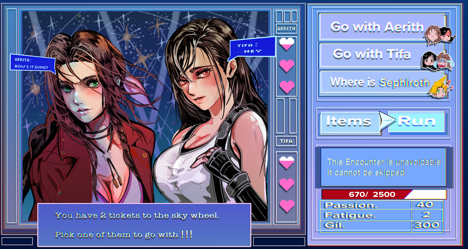 FF7 Dating — Final Fantasy VII art by Soultooth