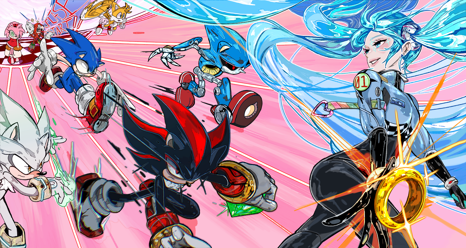 Sonic / Miku — Sonic × Hatsune Miku art by Soultooth
